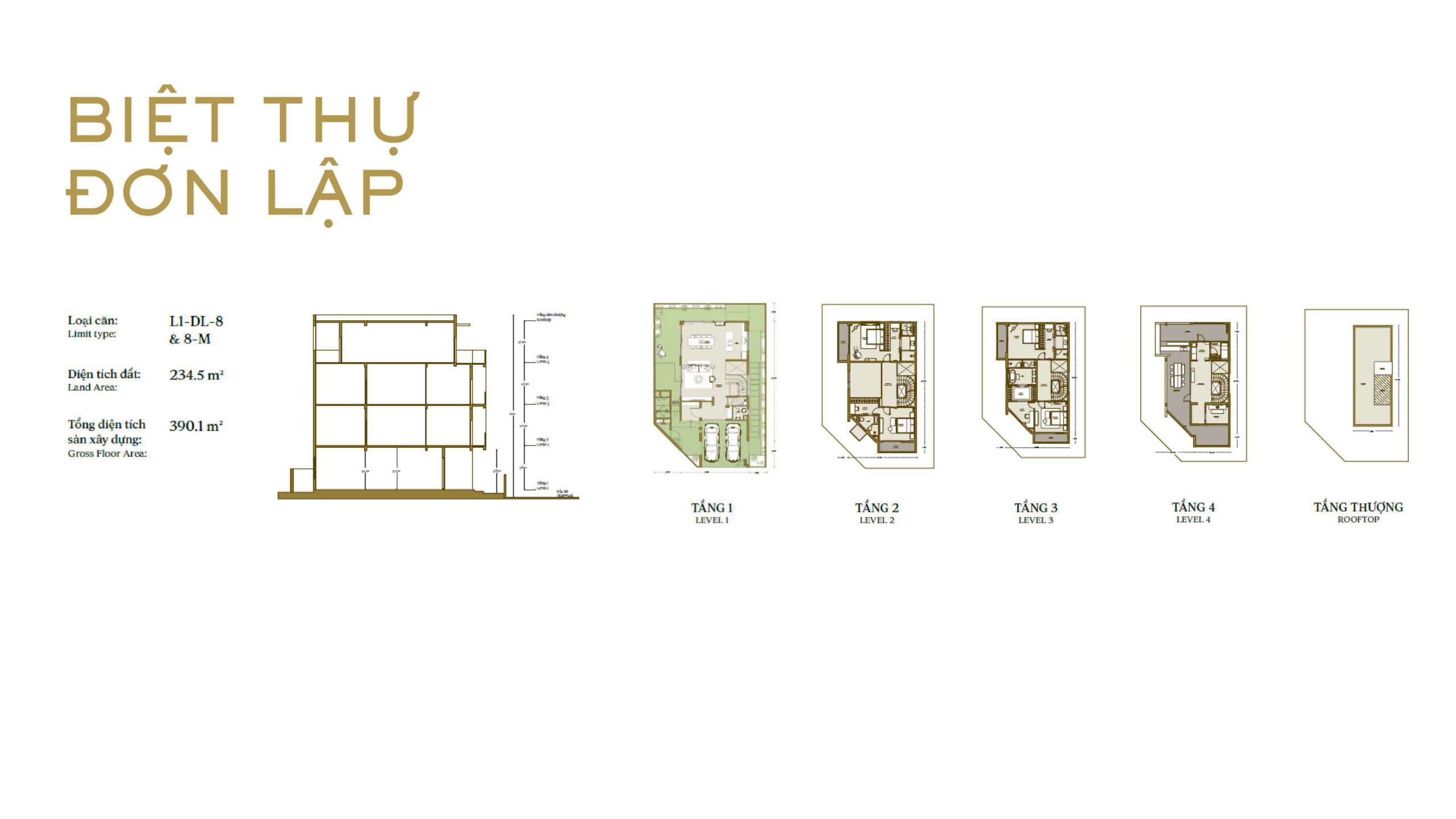 Mặt bằng biệt thự đơn lập SOLA