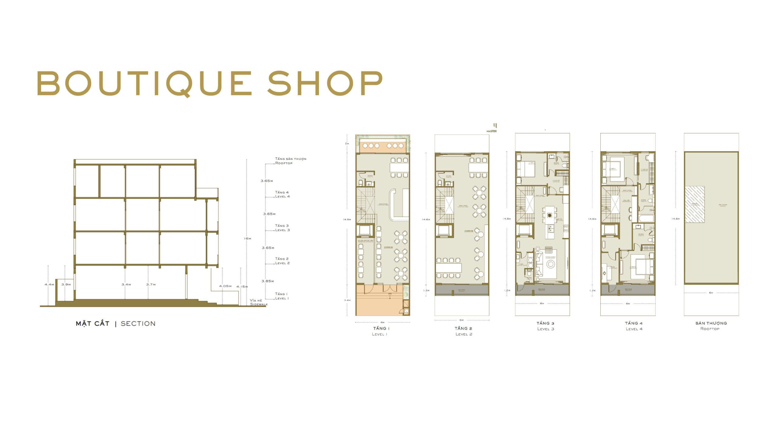 mặt bằng Boutique Shop SOHO